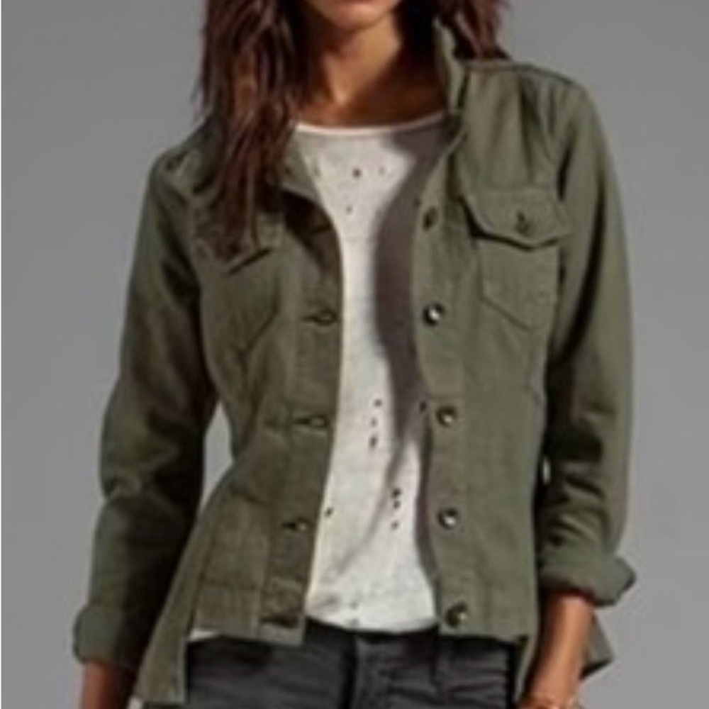 Rag & Bone Jean Chamberlain Jacket Army Green Military Style Size Small